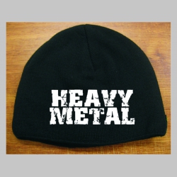 Heavy Metal čierna pletená čiapka stredne hrubá vo vnútri naviac zateplená, univerzálna veľkosť, materiálové zloženie 100% akryl